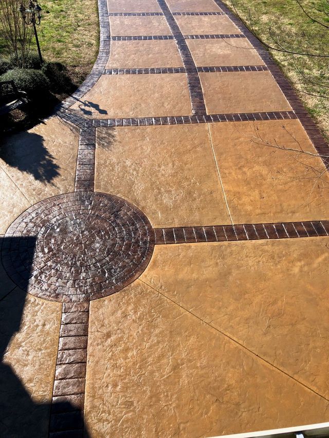 Decorative stamped concrete patio finish in Uganda