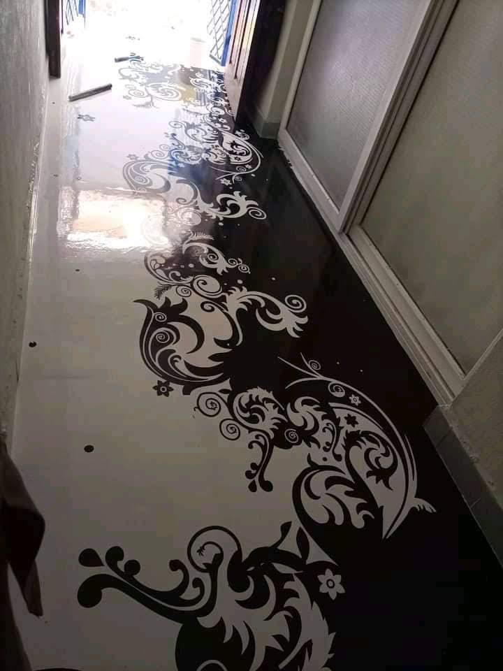 Retail showroom epoxy floor in Kampala Uganda