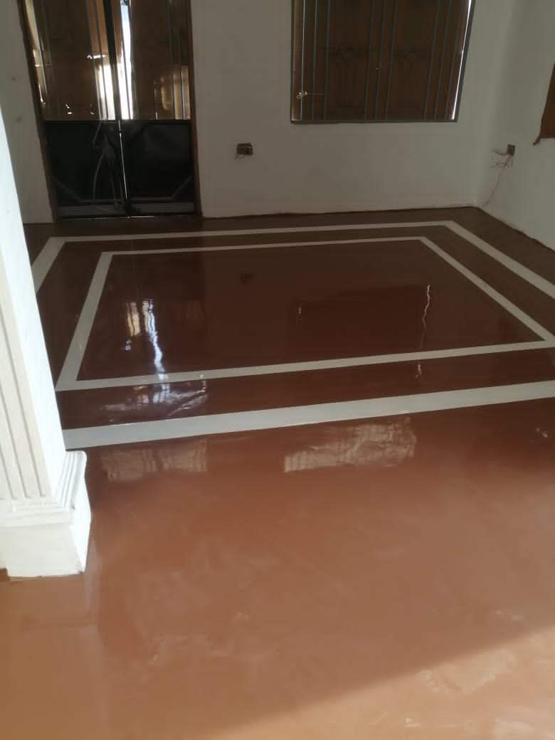Hospital ward epoxy floor in a Uganda clinic