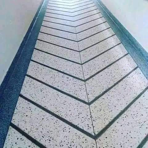 Restaurant terrazzo floor in Uganda hospitality venue