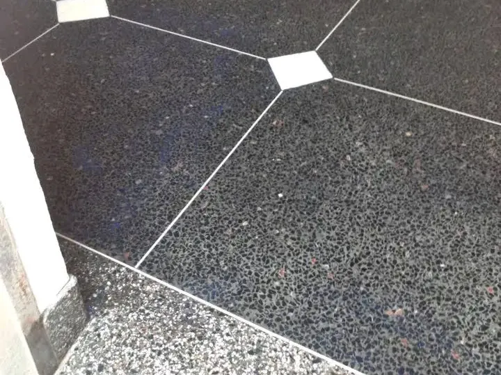 Home entrance hall terrazzo floor in residential Uganda property